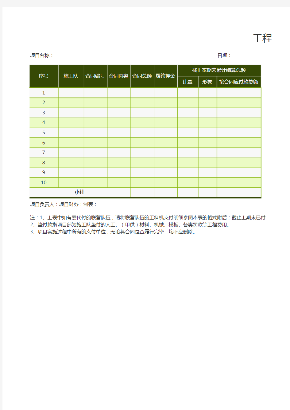 工程款支付计划