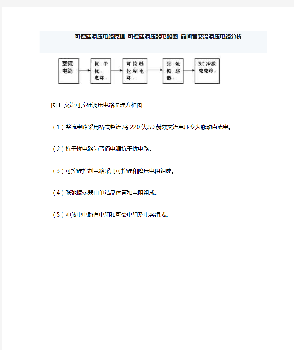 可控硅调压电路原理