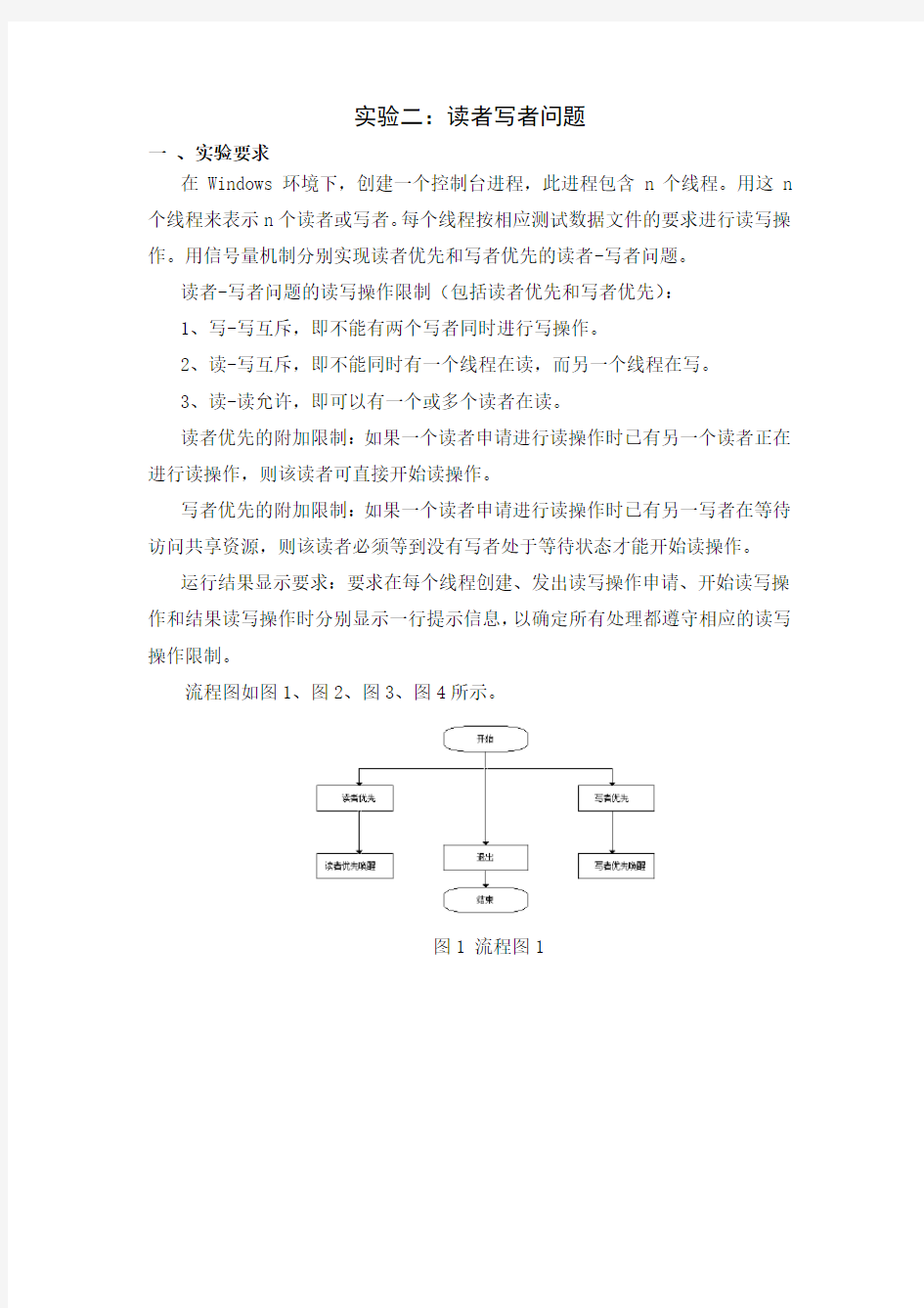 读者写者问题实验报告