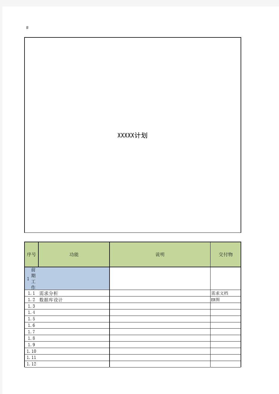 项目计划制定模板-Excel甘特图