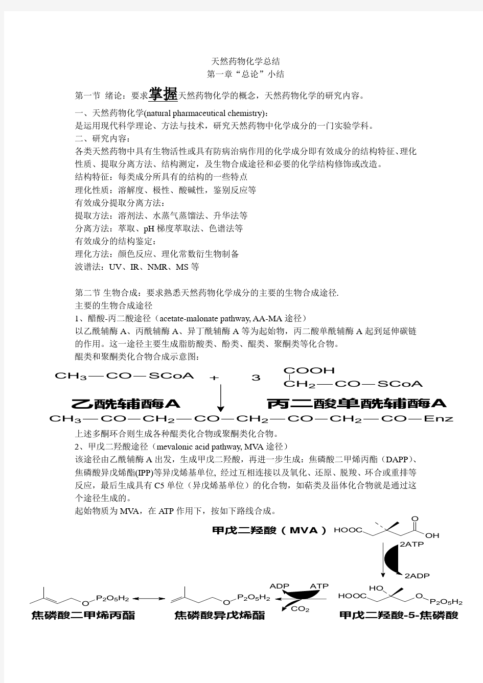 天然药物化学总结应用