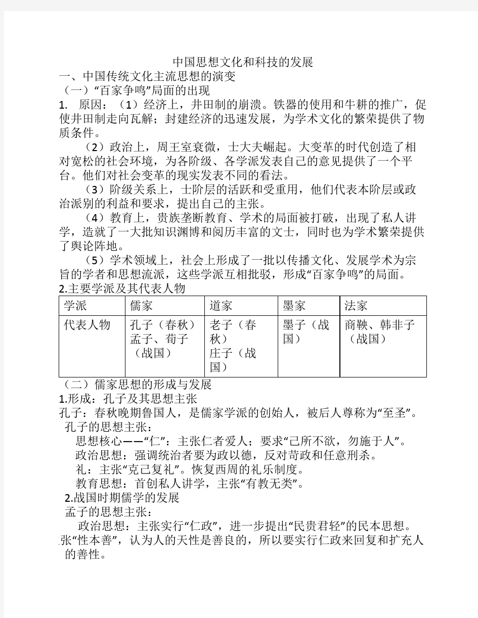 中国思想文化的演变