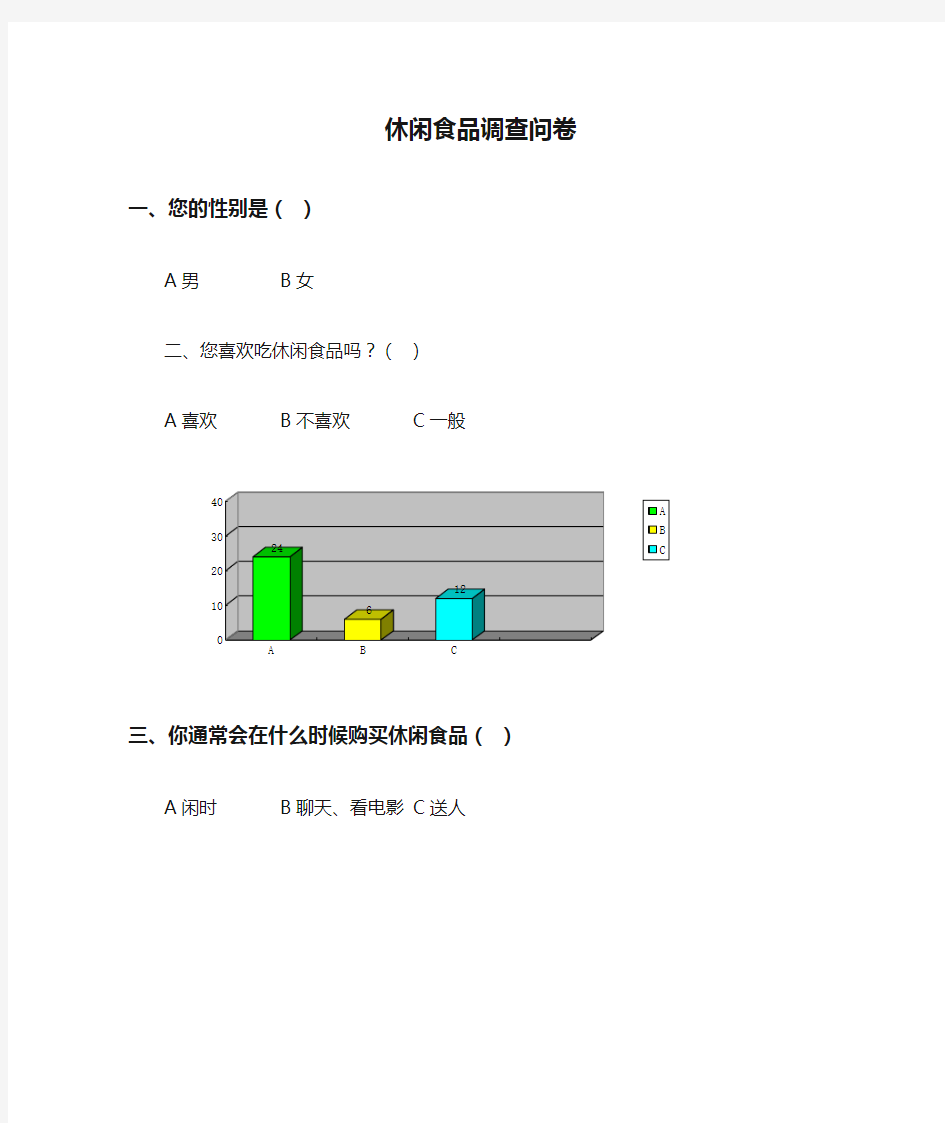 休闲食品调查问卷.