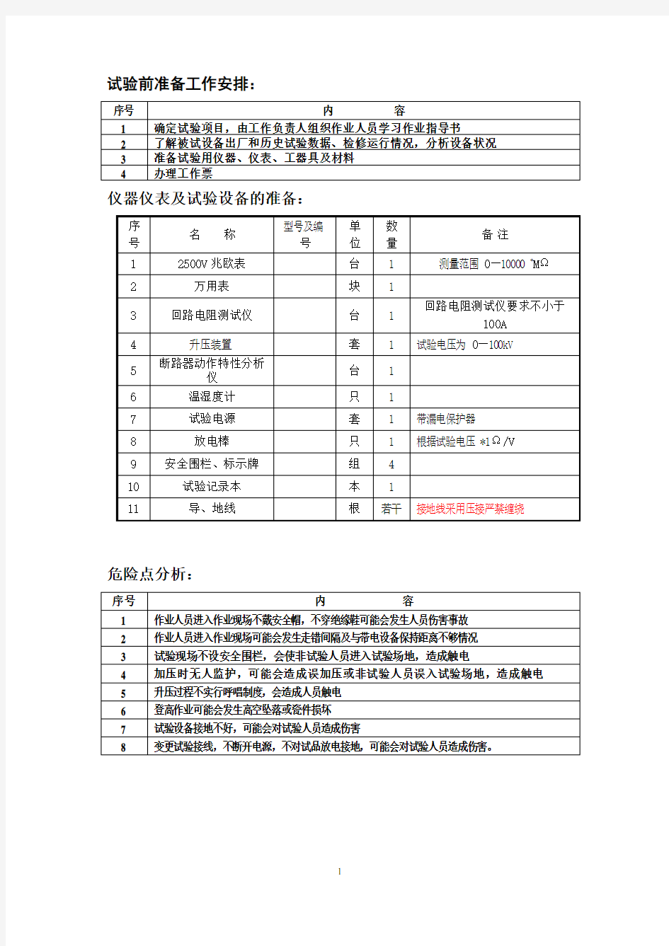 真空断路器的试验项目要点