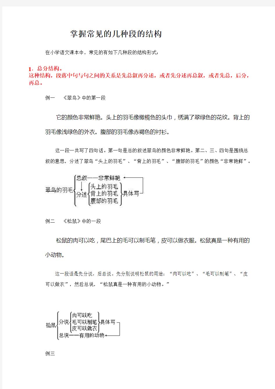 掌握常见的几种段的结构