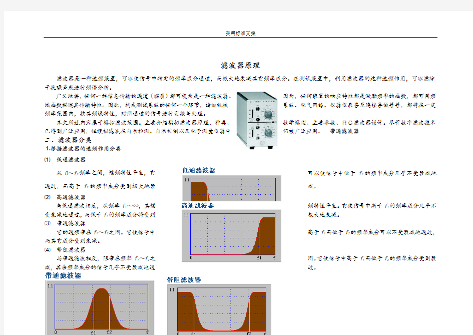 滤波器基本原理、分类、应用
