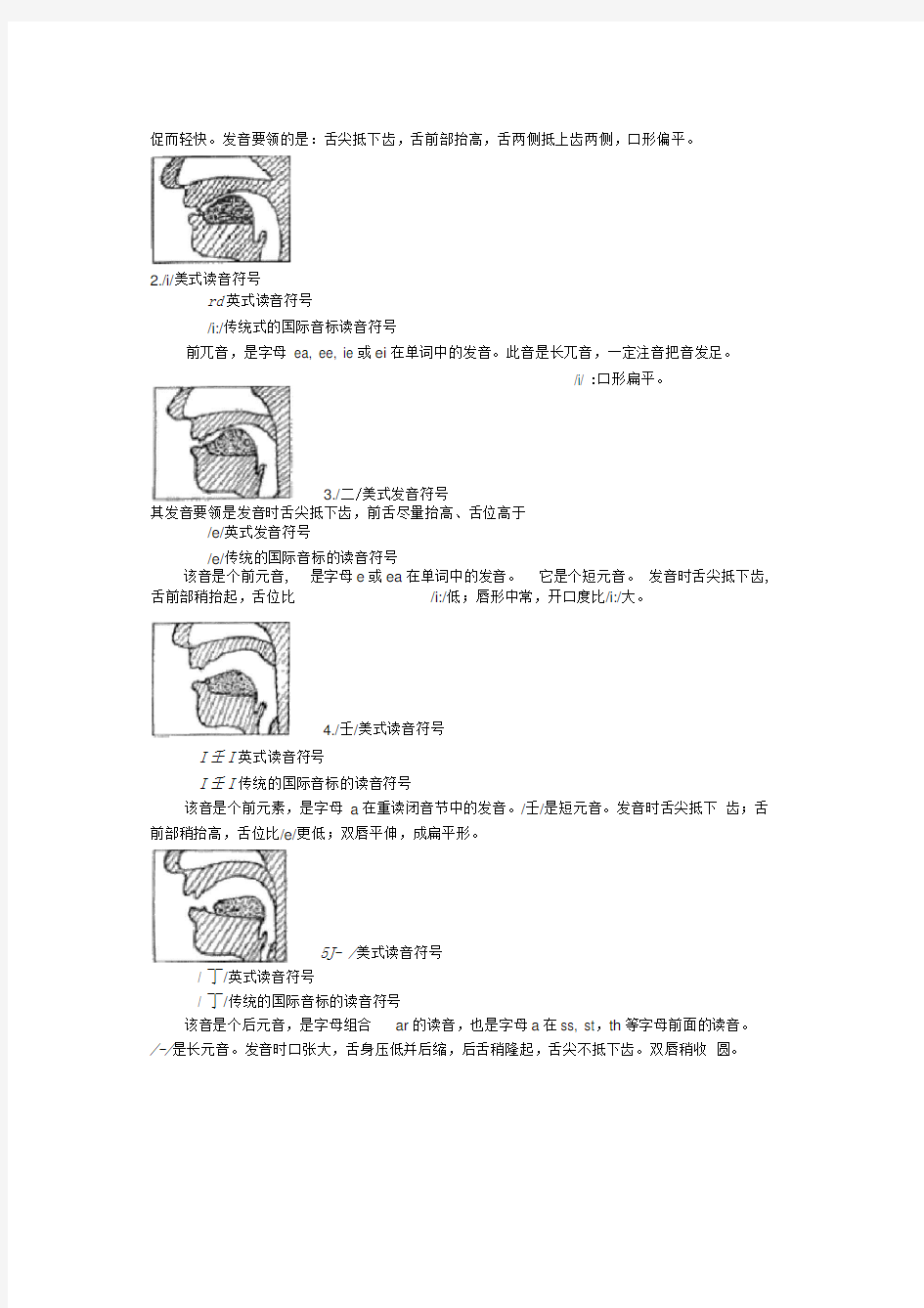 国际音标发音舌位图