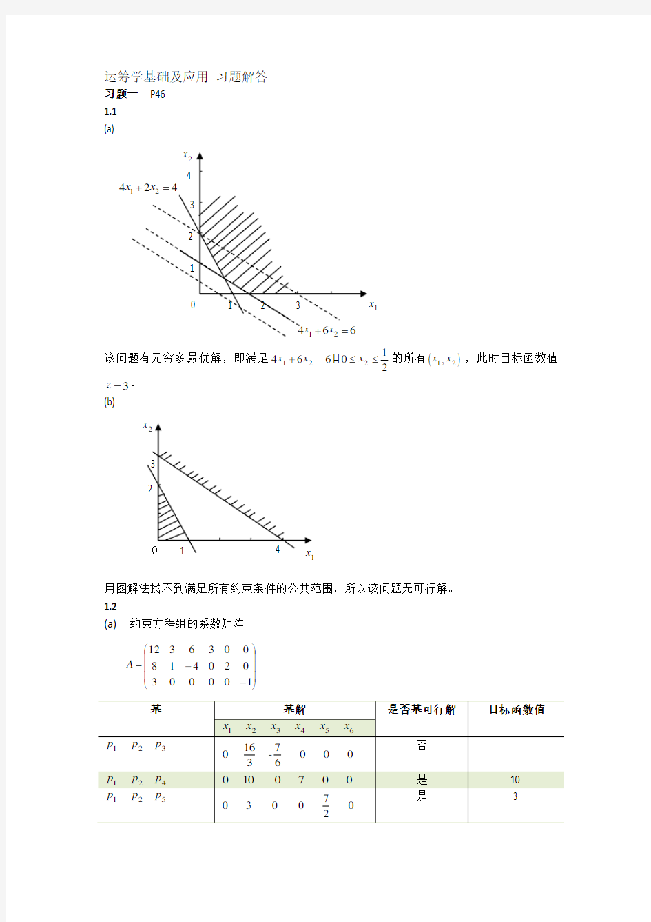 运筹学基础及应用(第一二章习题解答)精品资料