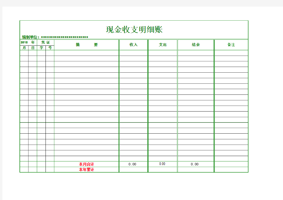 公司收支明细账