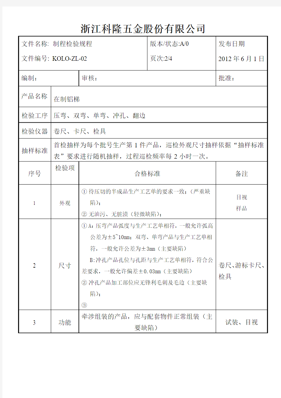 02制程检验规范