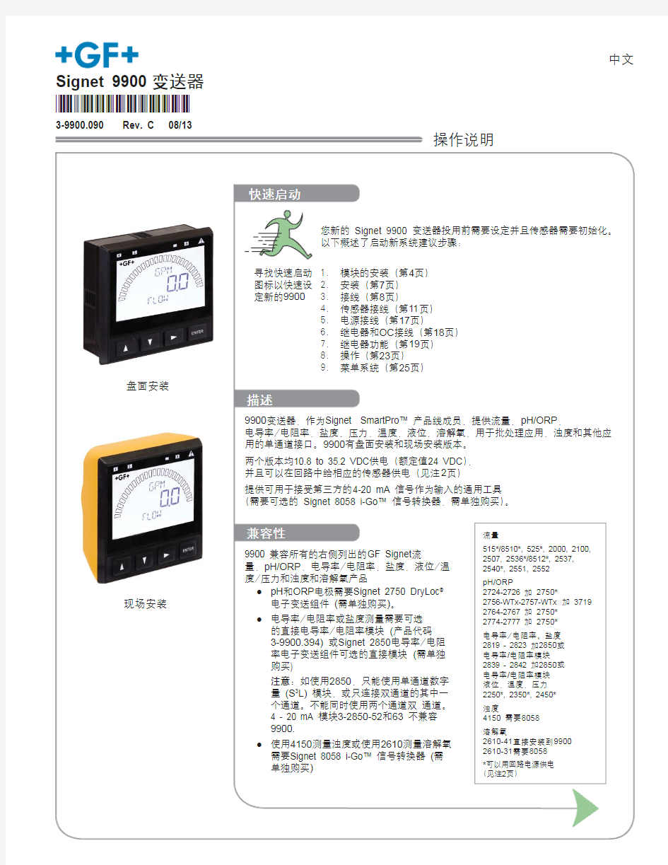 GF 9900仪表 中文版说明书