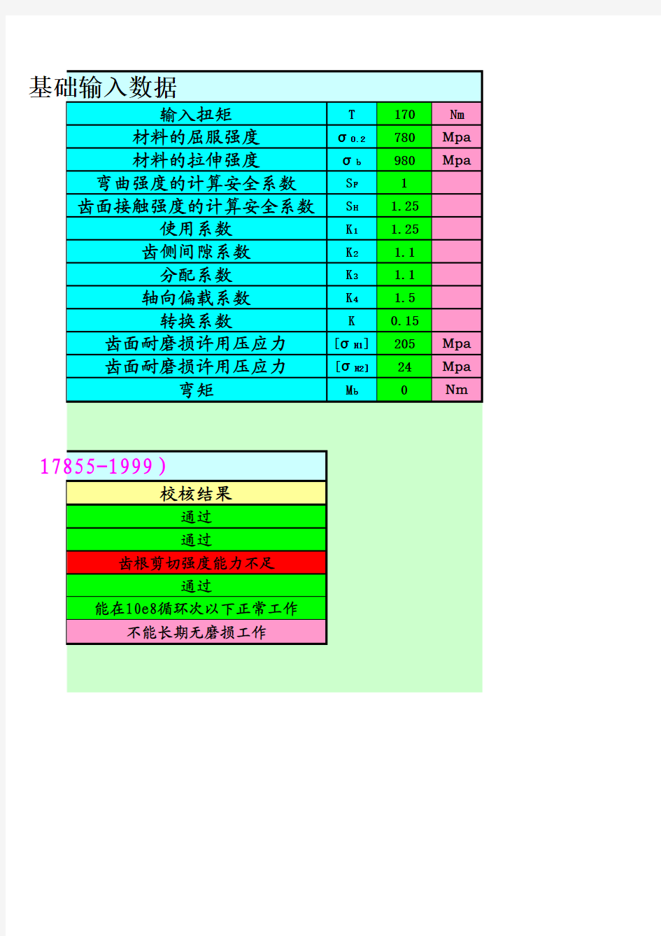 花键强度校核程序