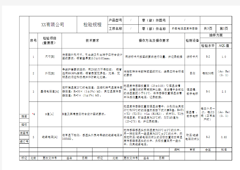 热敏电阻温度传感器检验规程