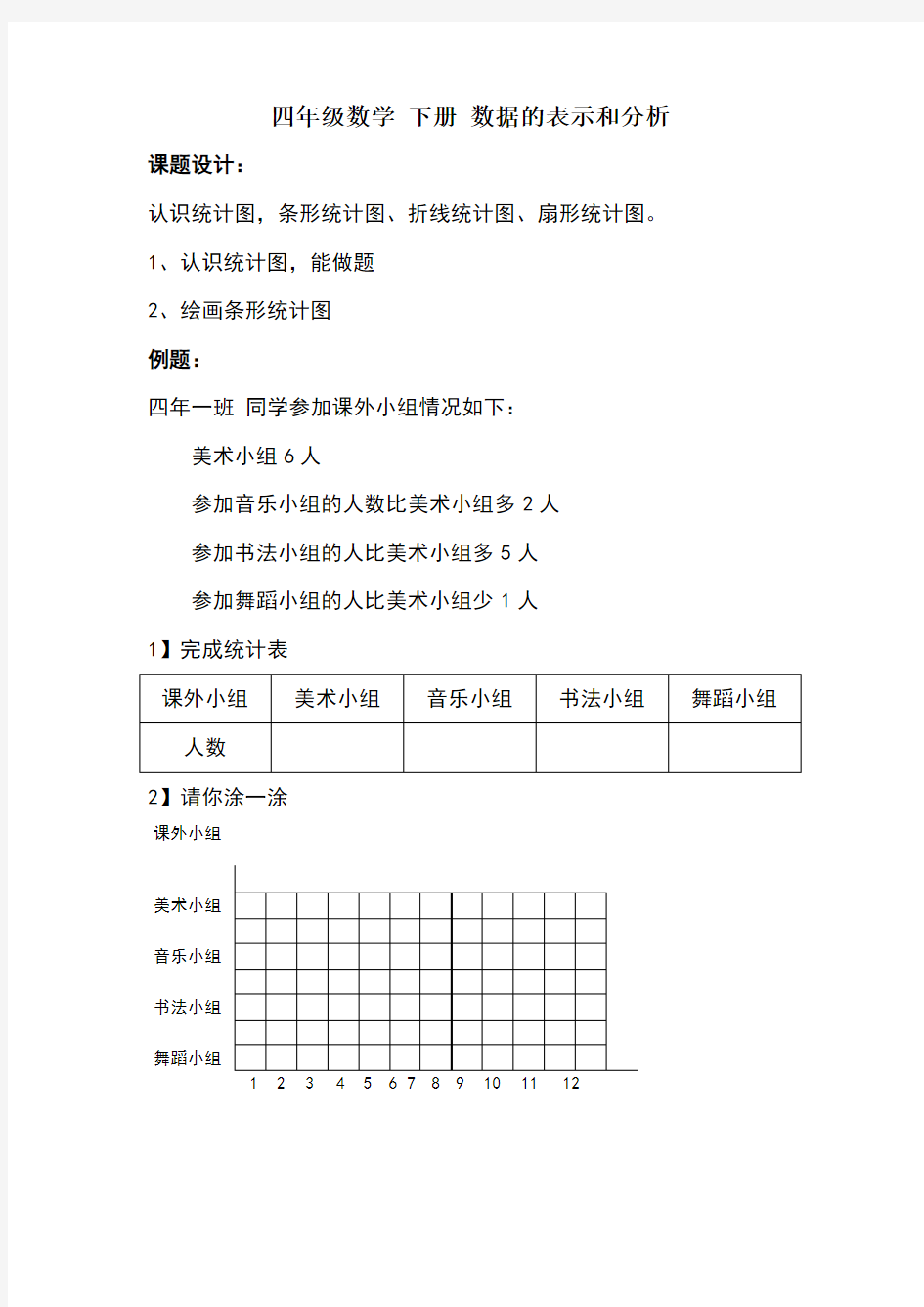 四年级数学下册数据的表示和分析