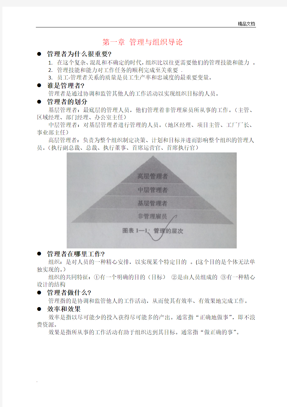 管理学知识点整理版