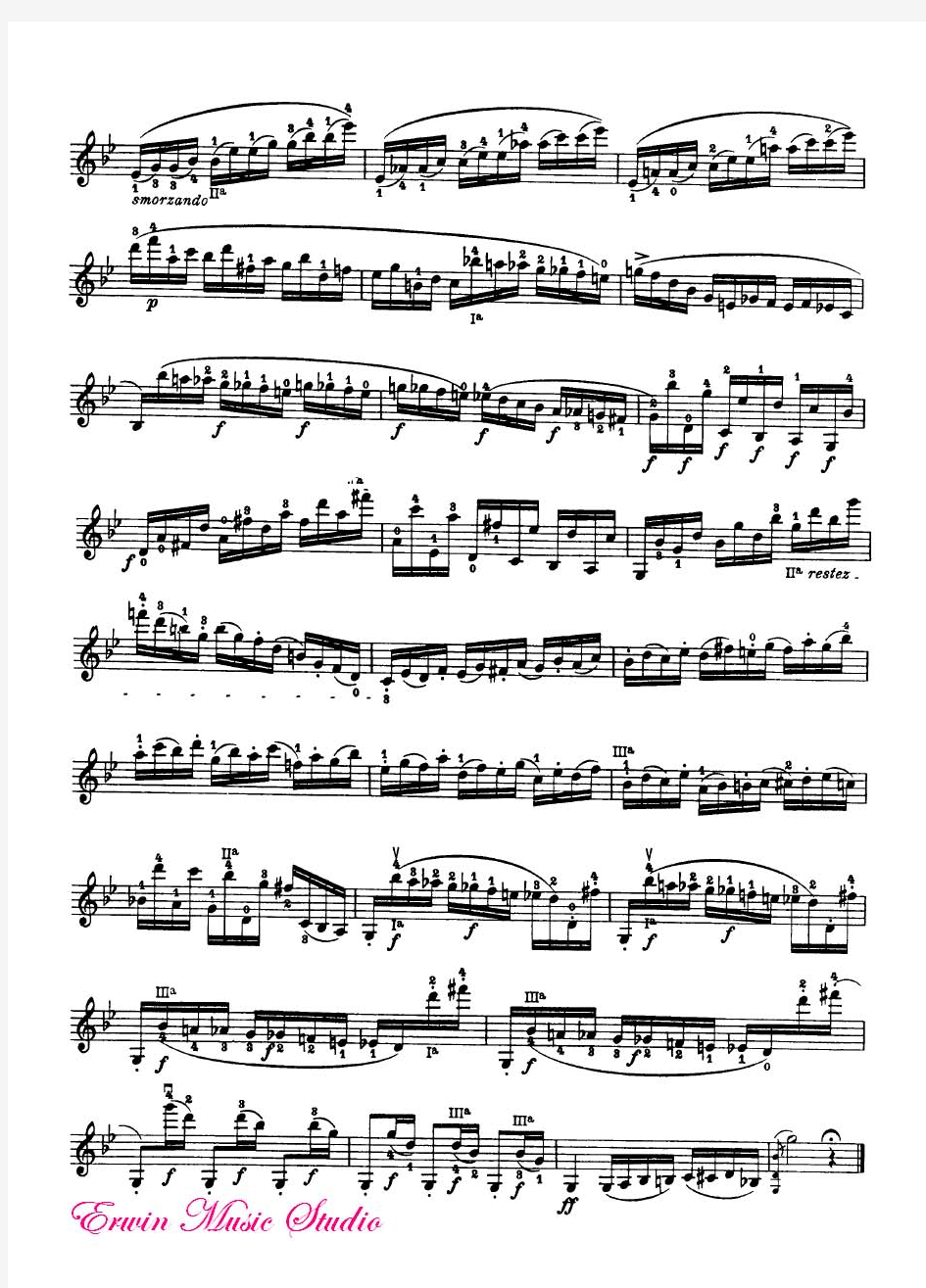 尼科洛帕格尼尼《24首小提琴随想曲第16首》作品.1,小提琴曲谱NiccolòPaganini,24CapricesNo.16