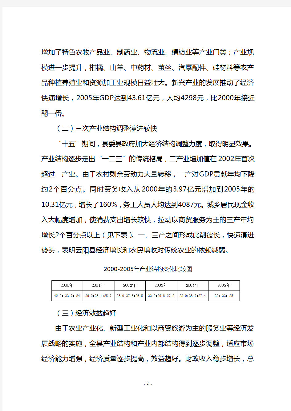 云阳县产业发展现状及对策研究