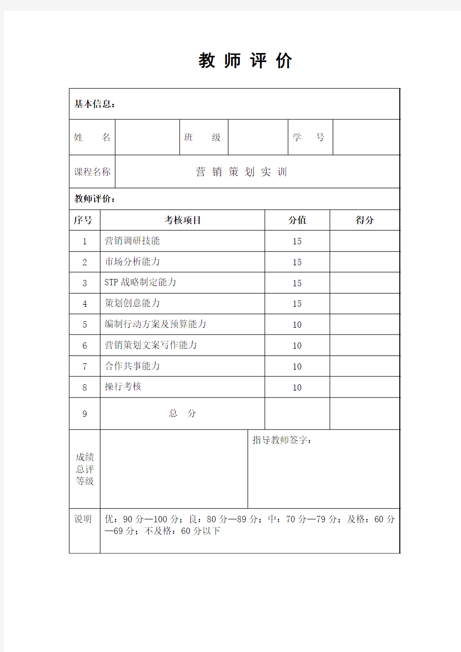 营销策划实训报告2