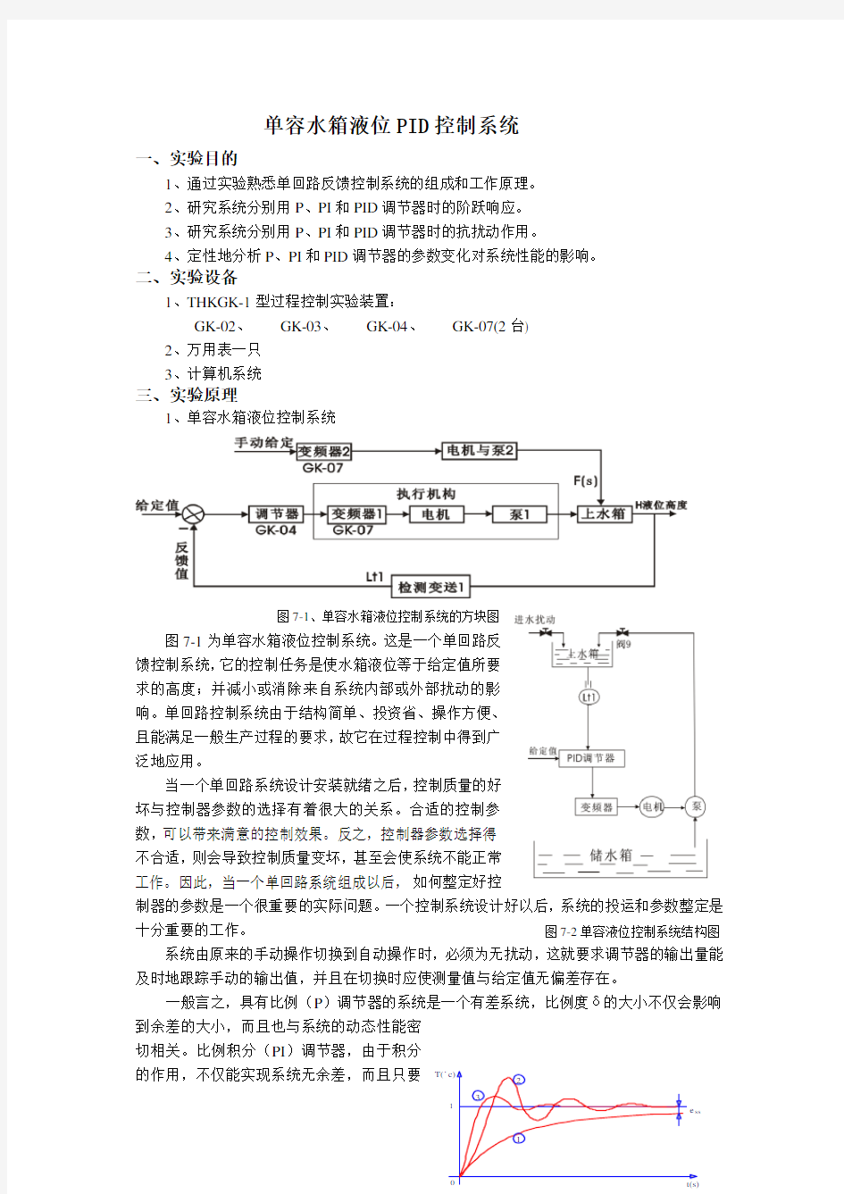 单容水箱液位PID控制系统