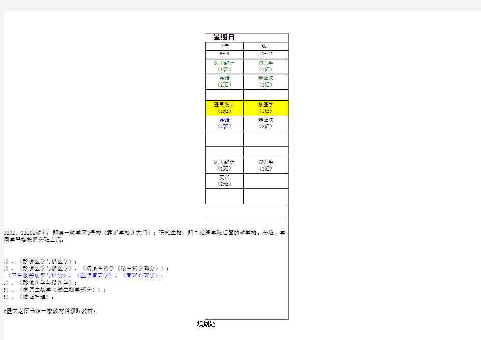 安医--2012级进修班课表-1011更新