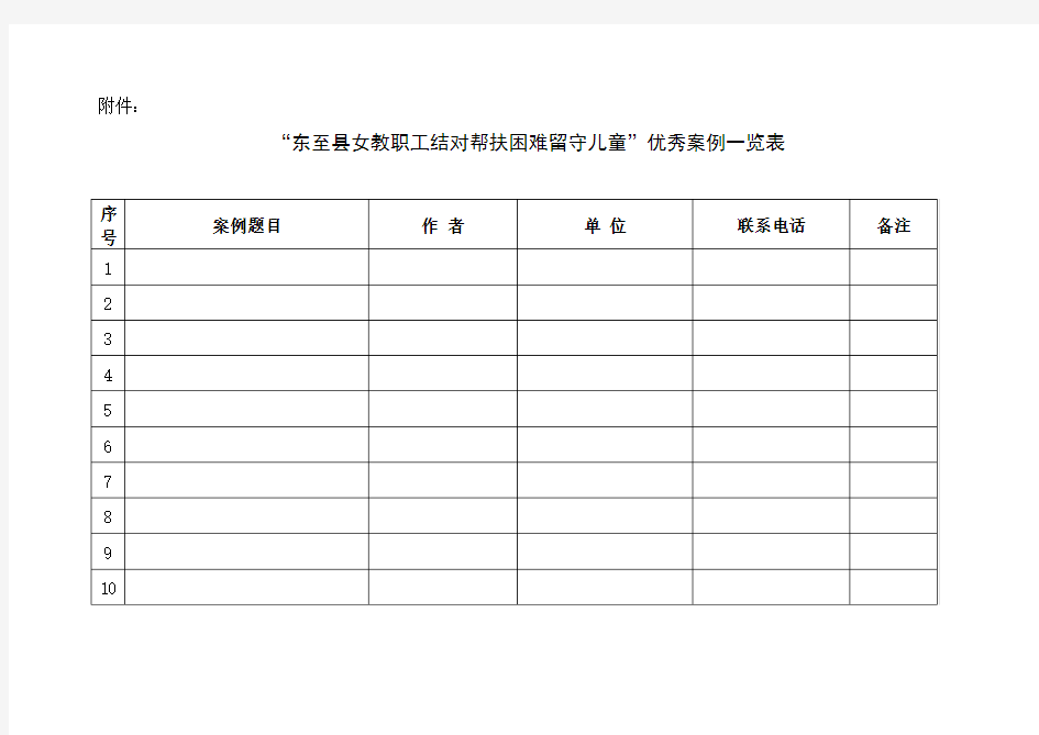 优秀案例一览表