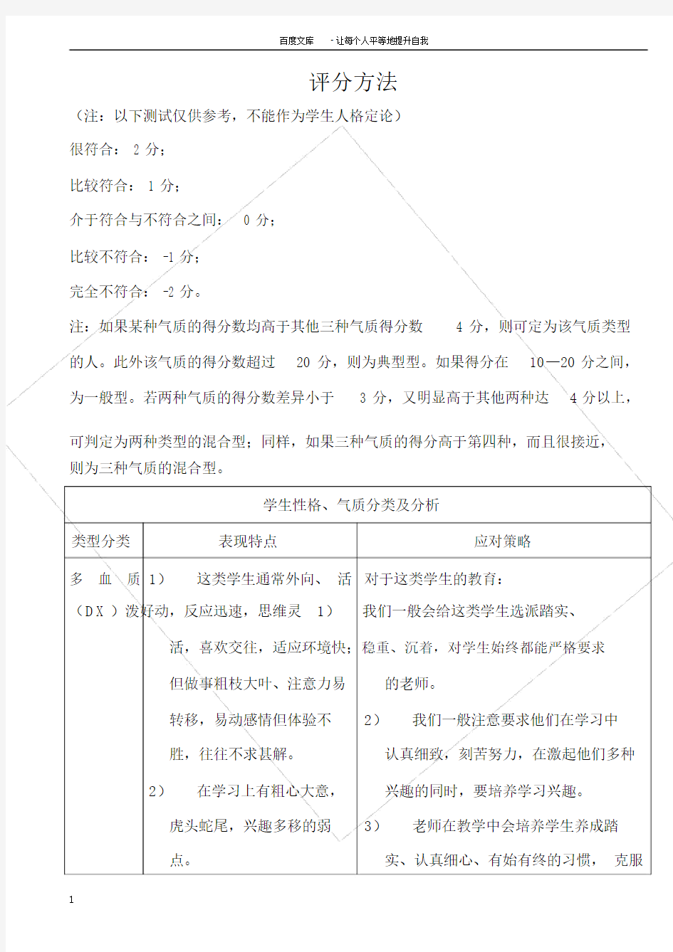 心理测试中学生性格气质类型测试题.docx