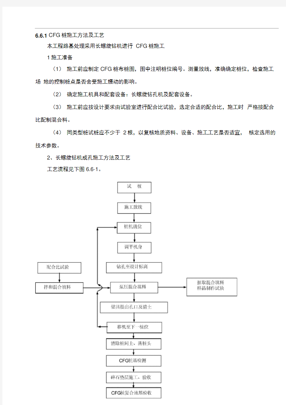 CFG桩施工方法及工艺