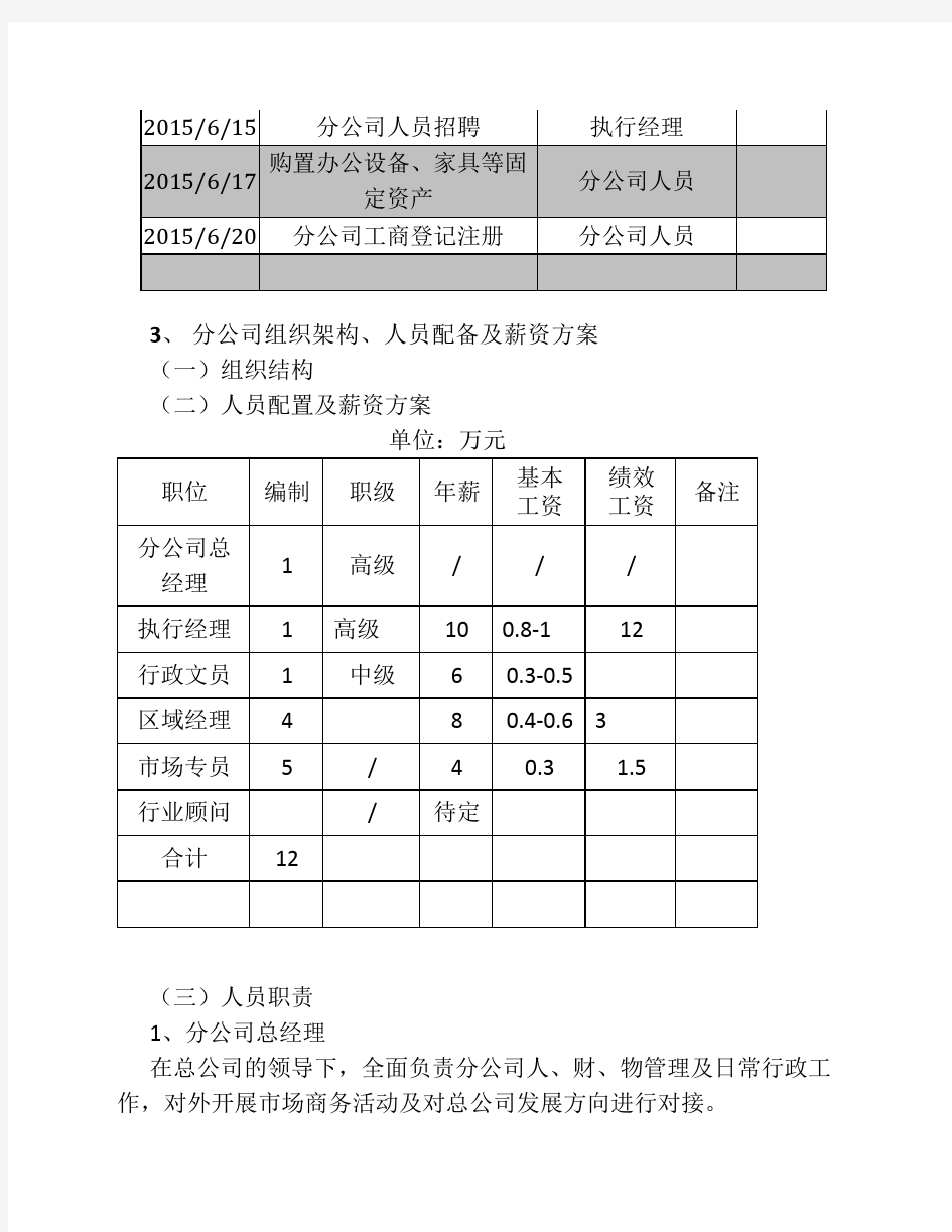 分公司成立方案