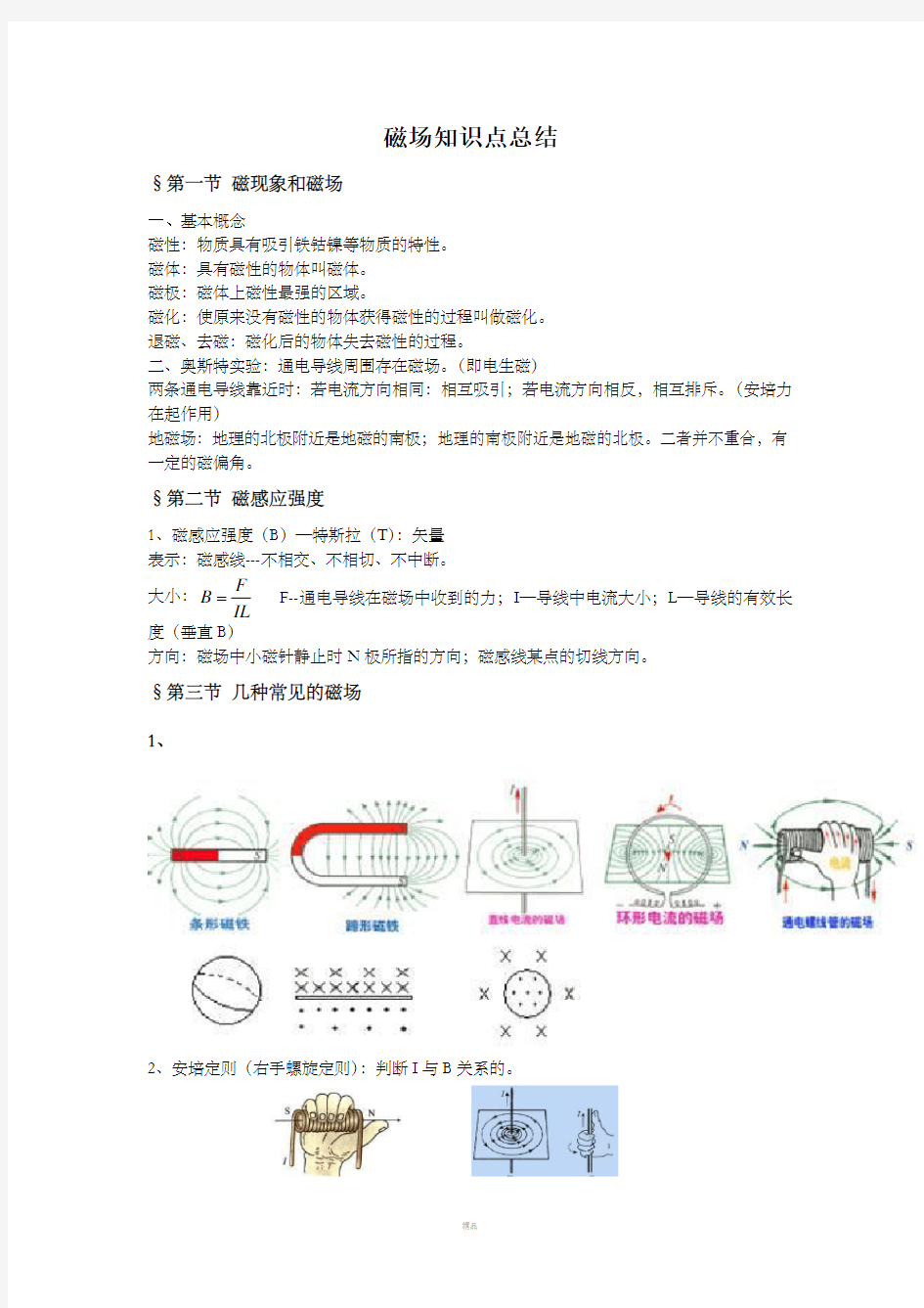 磁场知识点总结