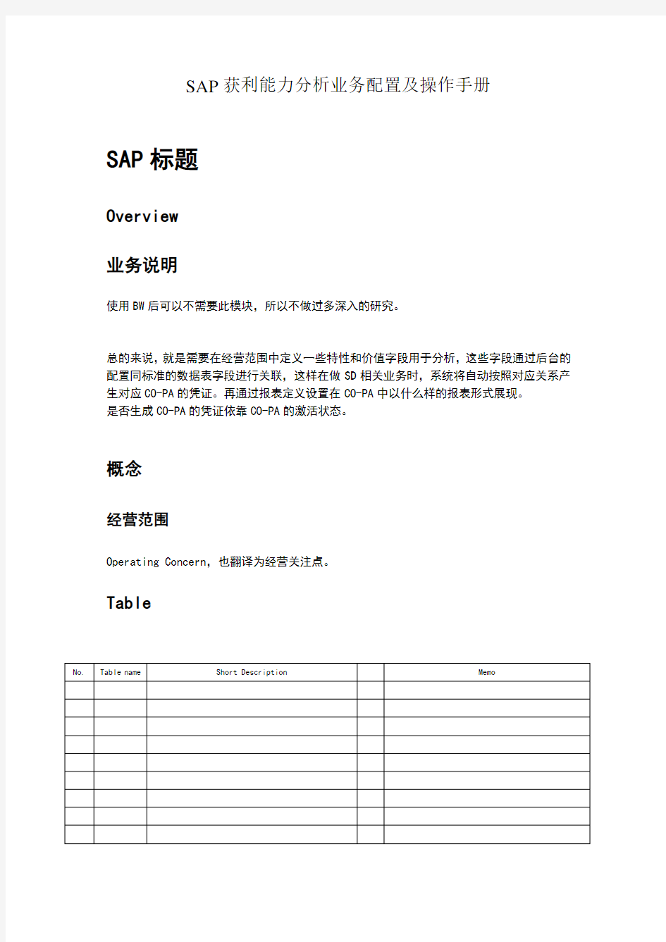 SAP_CO_PA-SAP获利能力分析业务配置及操作手册