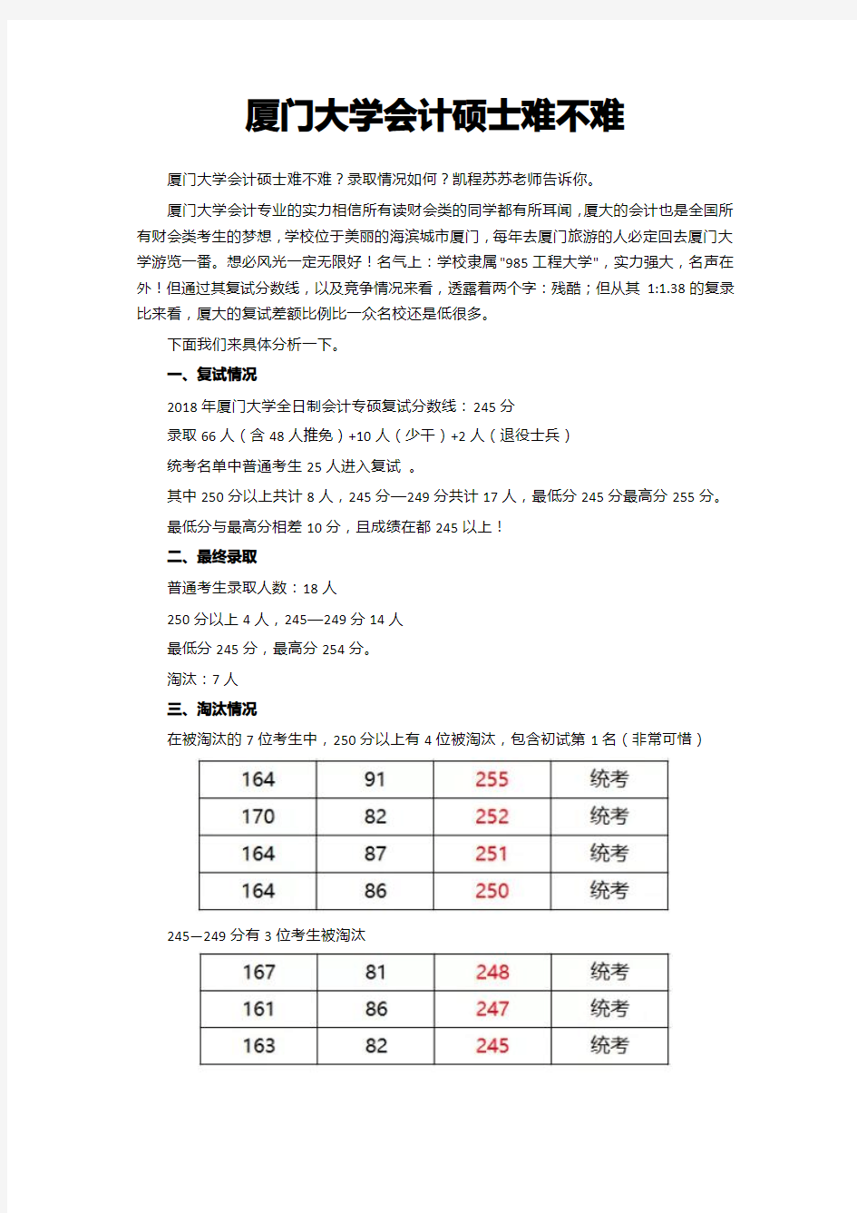 厦门大学会计硕士难不难