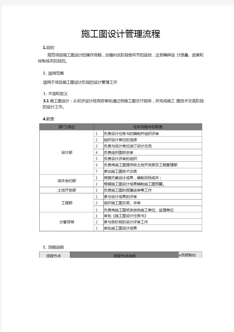 施工图设计管理流程