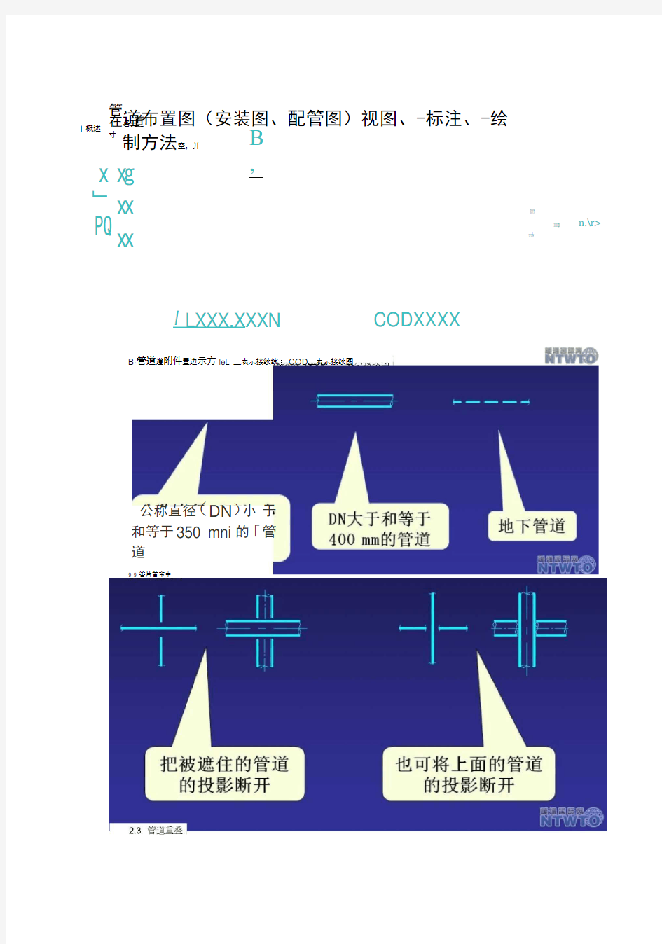 管道布置图(安装图、配管图)视图、标注、绘制方法