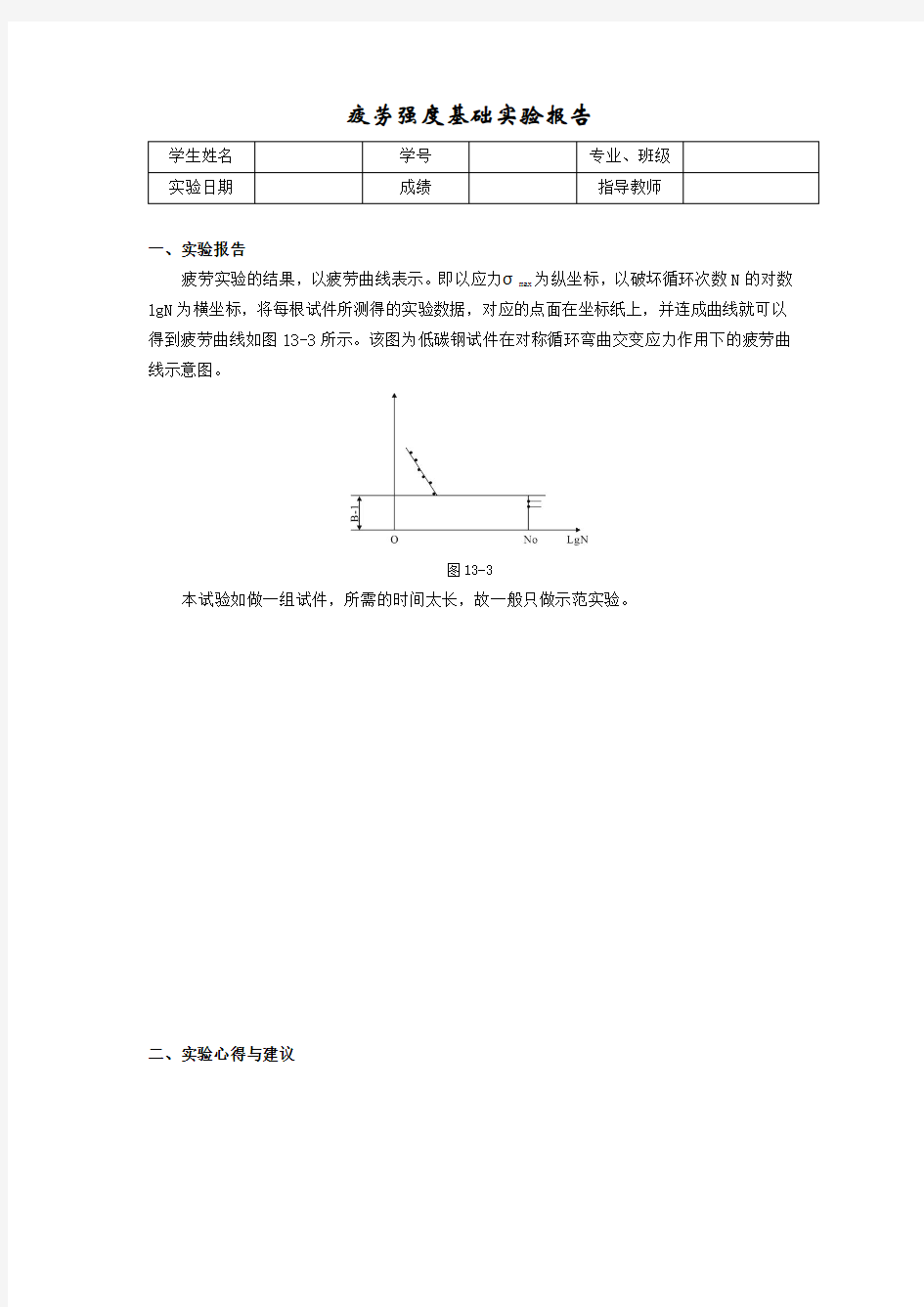 疲劳强度基础实验报告.