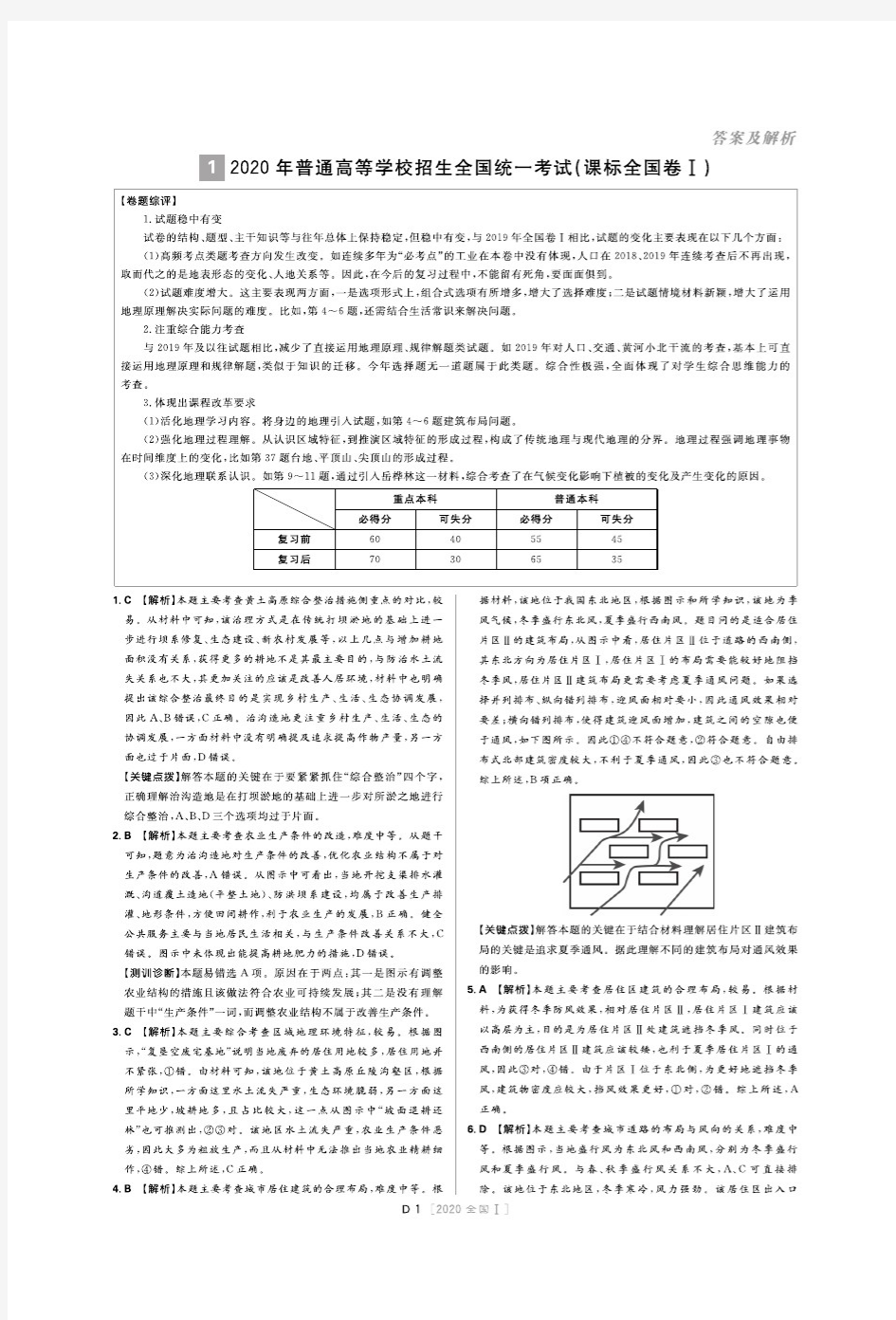 新高考地理答案