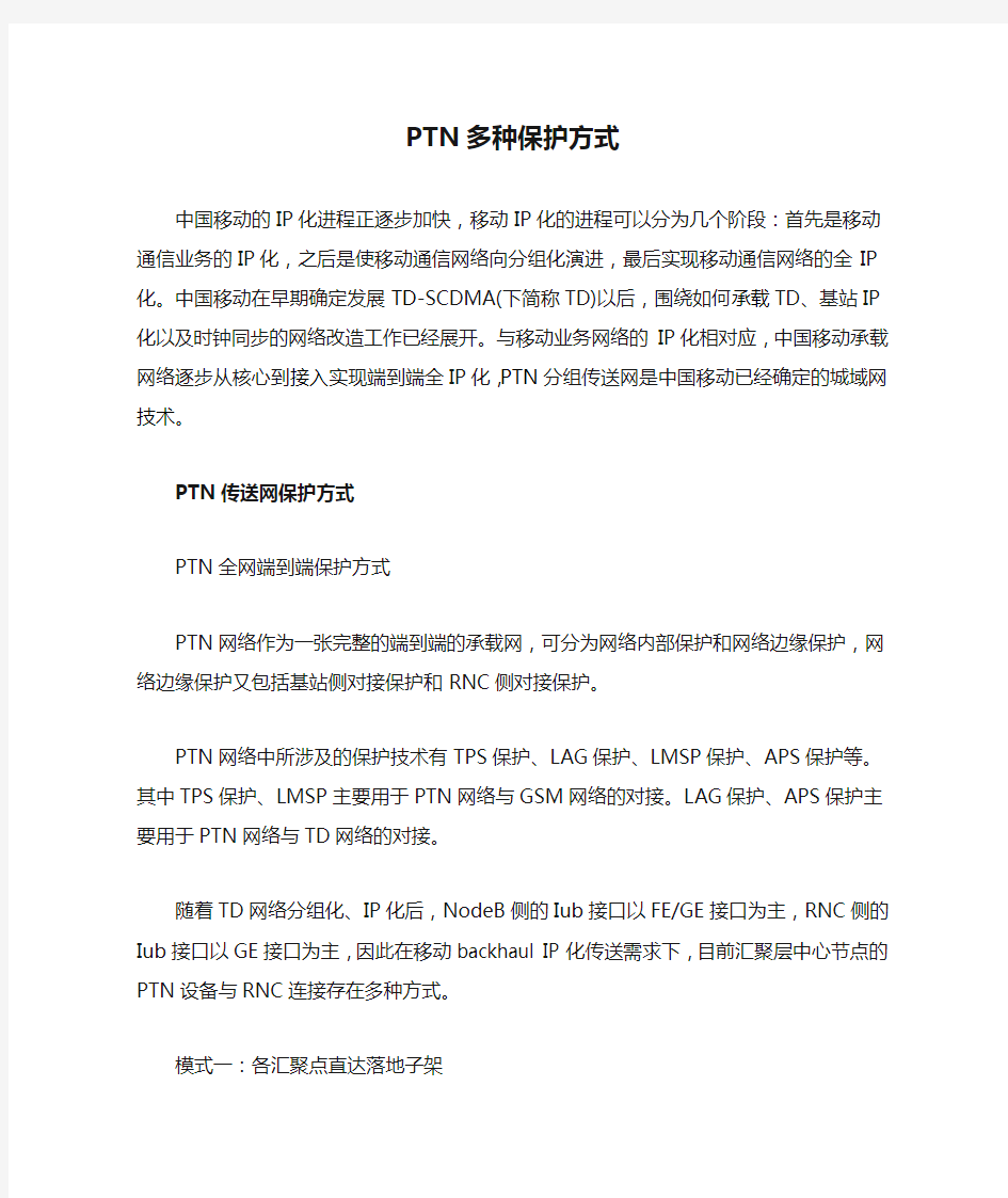 PTN多种保护方式