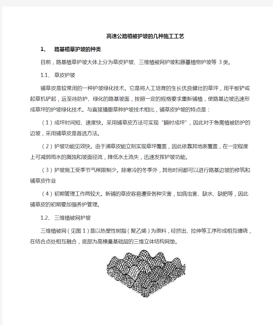 植被护坡的施工工艺