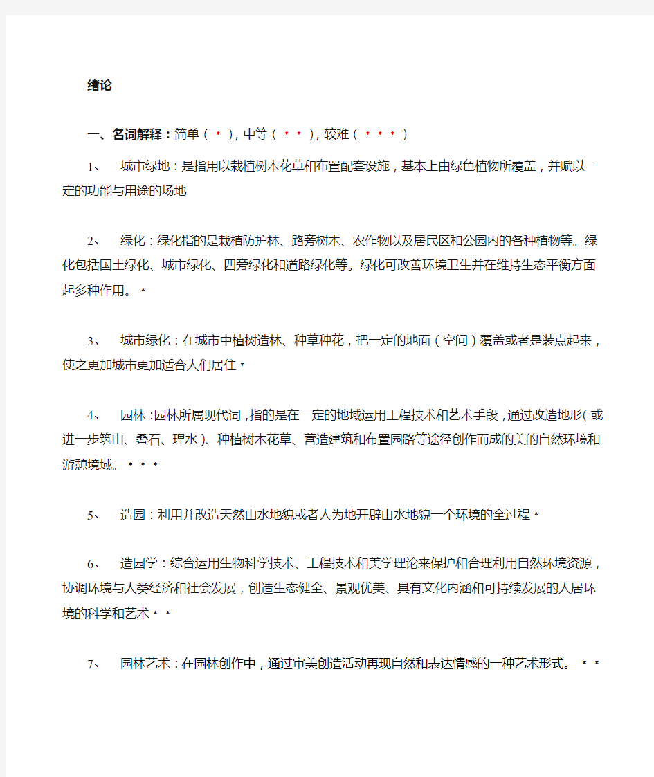 园林艺术及设计原理(专)-作业题答案