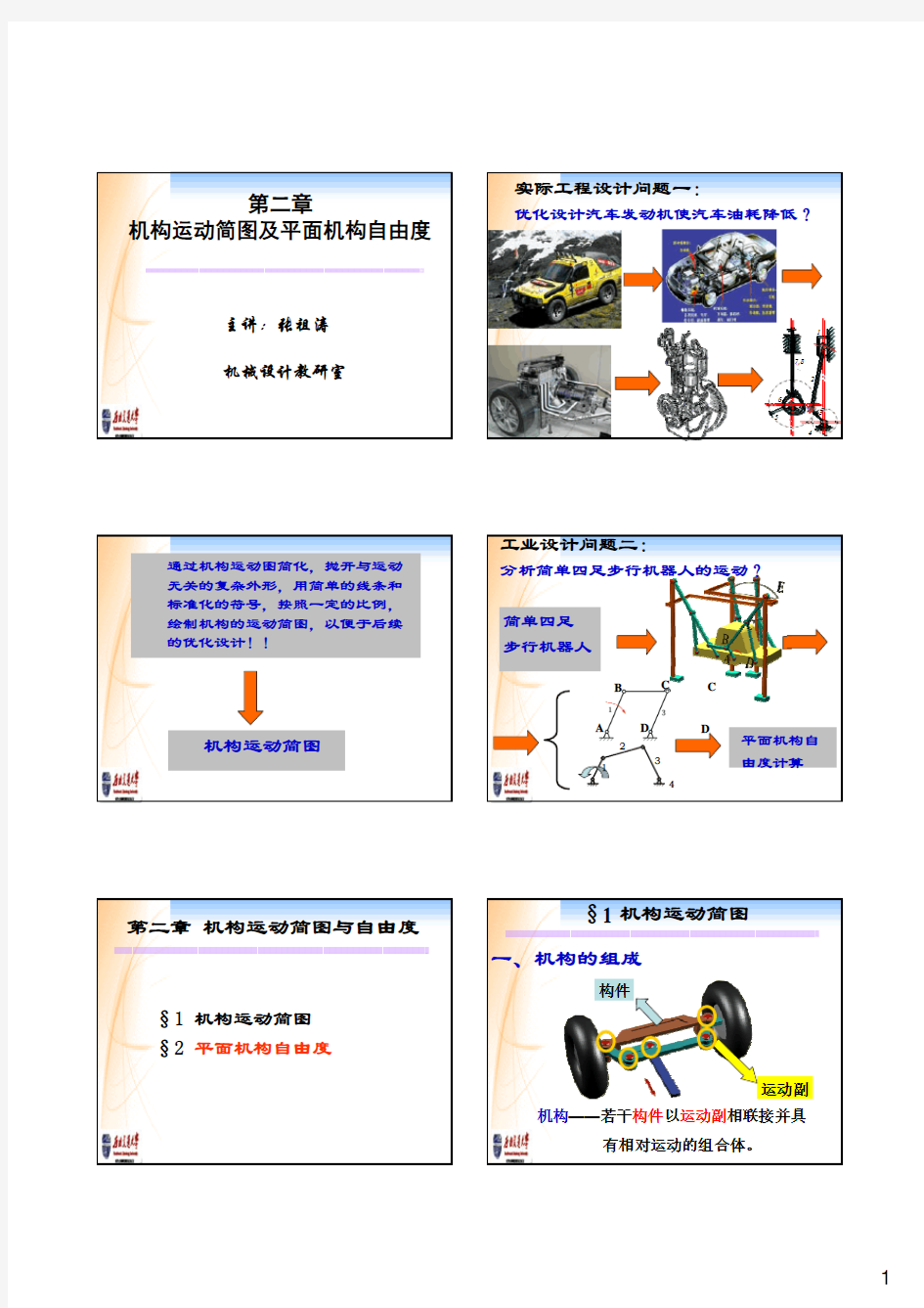 机构运动简图及平面机构自由度