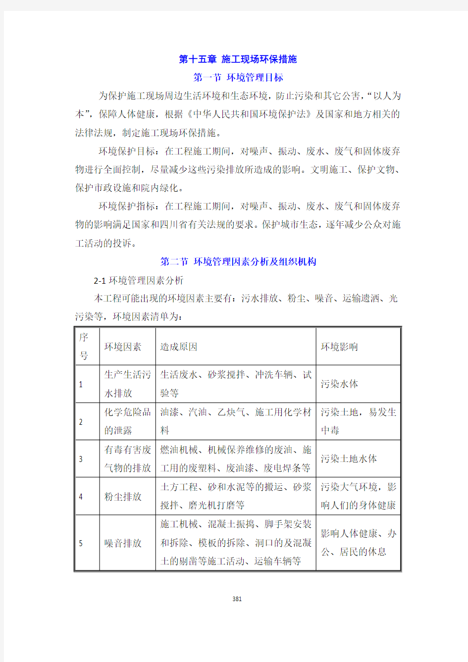 第十五章施工现场环保措施