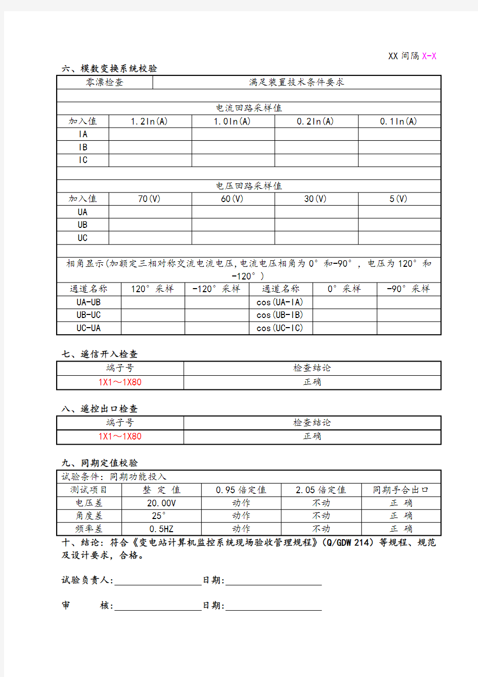 测控装置试验报告