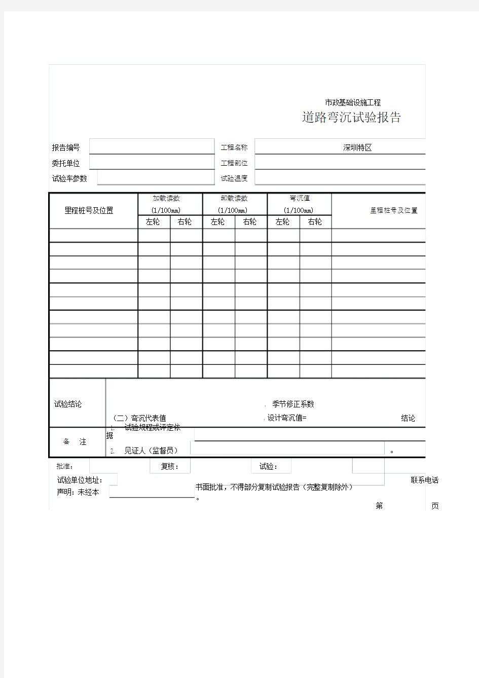 道路弯沉试验报告.doc