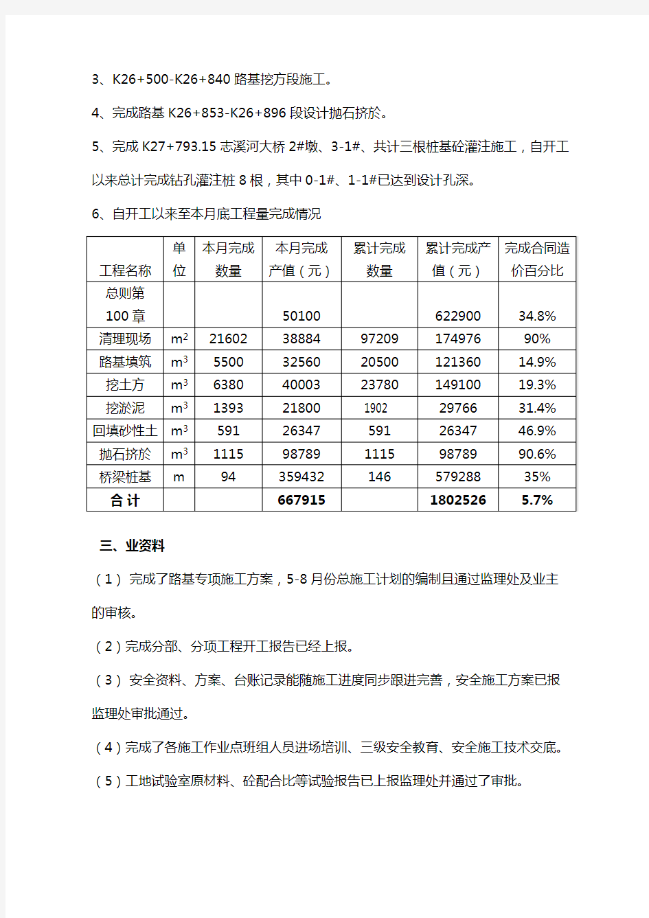 工地例会汇报材料文书