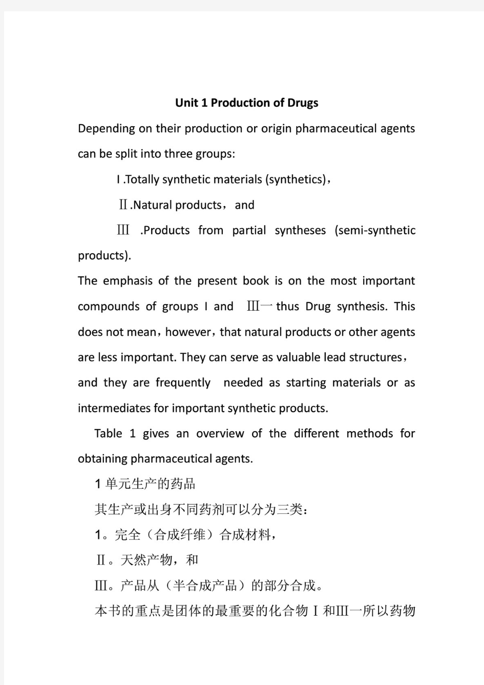 制药工程专业英语翻译大全