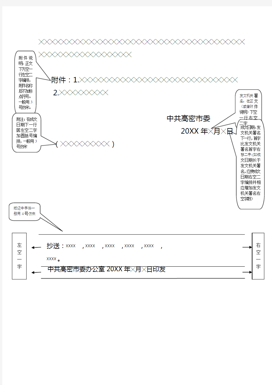 党政机关公文格式规范模板