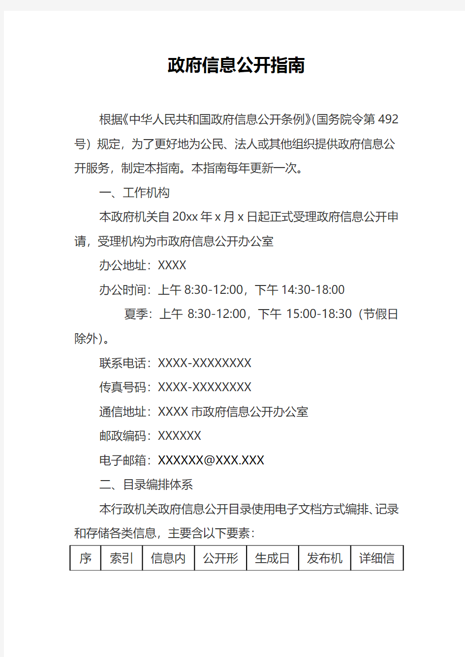 2019政府信息公开相关流程模板信息资料全套(直接可用)