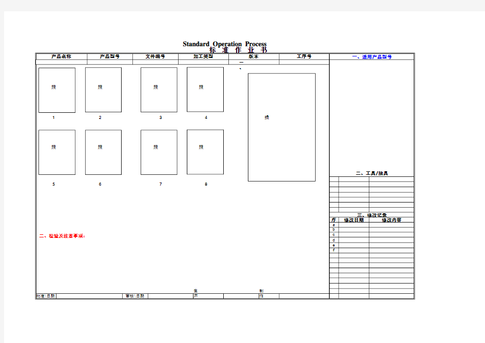 SOP_标准作业指导书模板