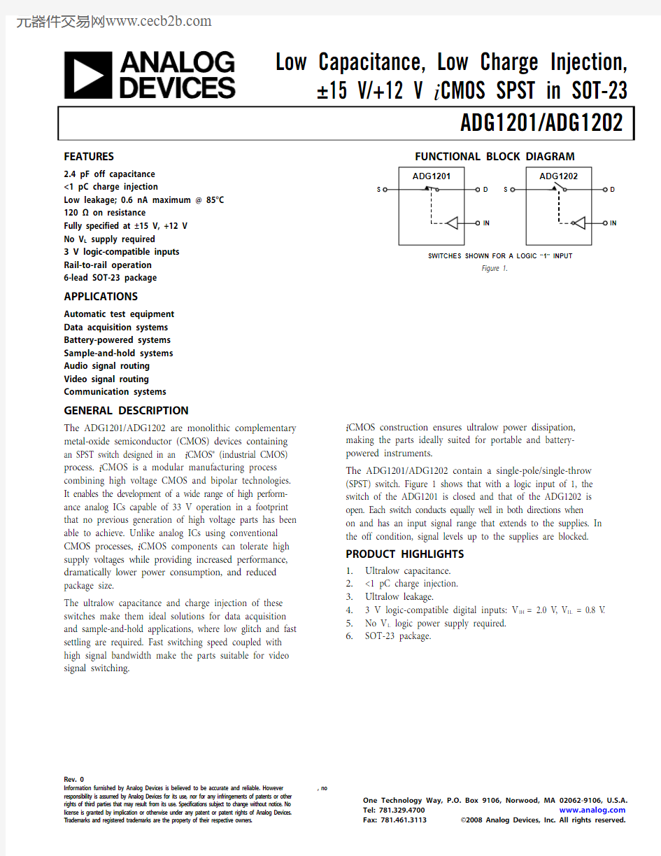 ADG1201BRJZ-REEL7中文资料