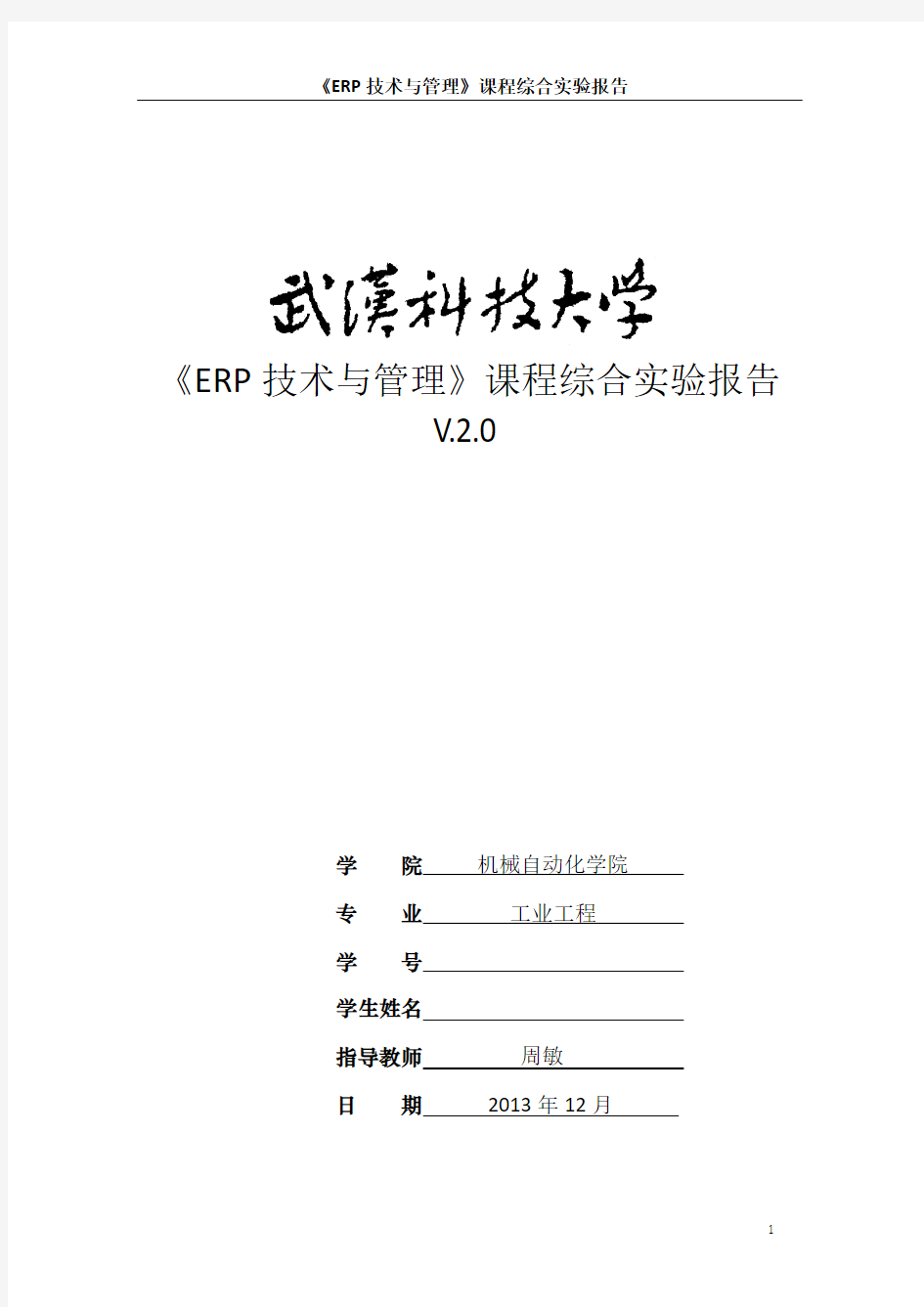 ERP实验报告模板