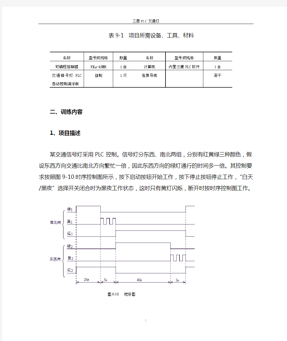 用三菱PLC控制交通灯